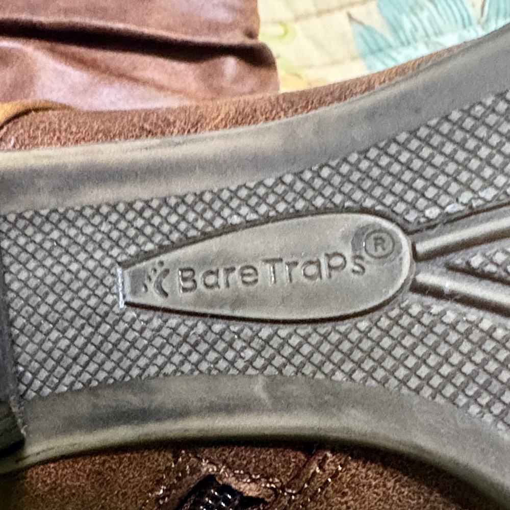 Bear Traps Brown Heeled Boots with Straps - Picture 3 of 3